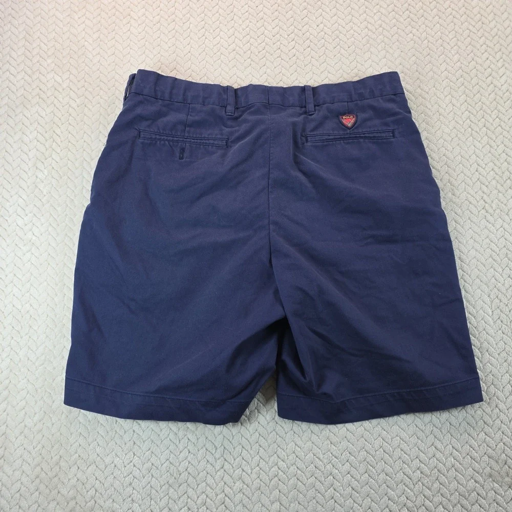 Polo Ralph Lauren Mens Navy Blue Cotton Twill Stretch Chino Shorts Size 33